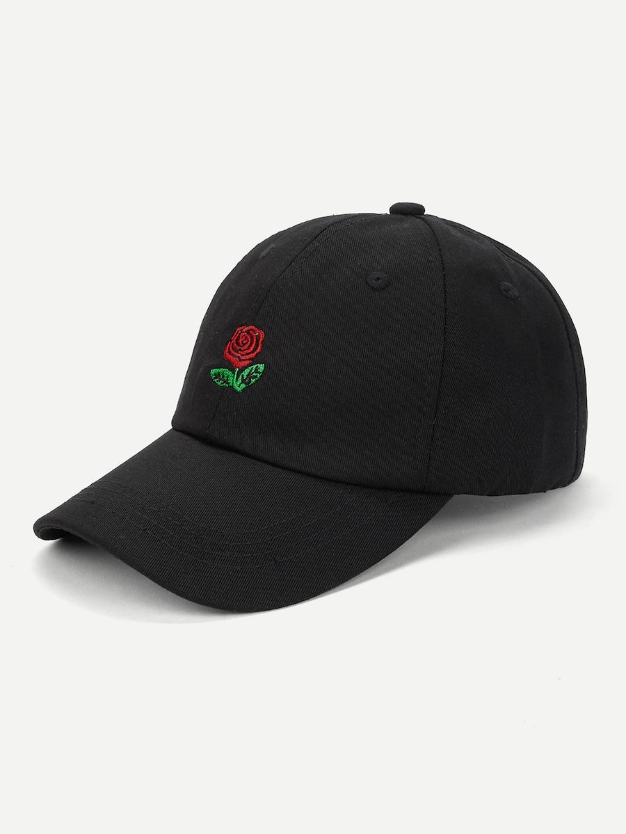 Men Rose Embroidery Baseball Cap