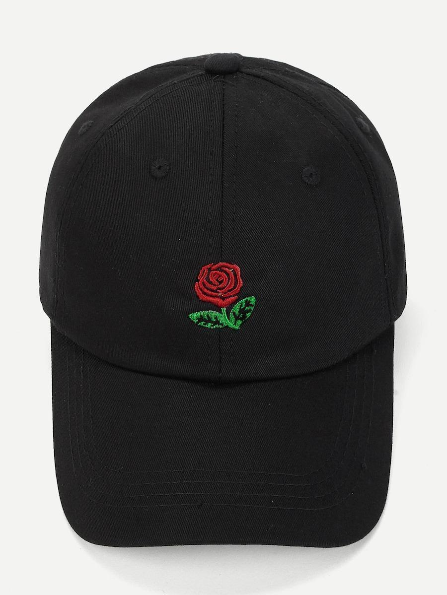 Men Rose Embroidery Baseball Cap