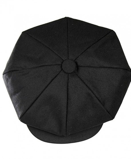 Big Apple Newsboy the Great Gatsby 8 Panel Steampunk Wool Hat Cap Moss - Black