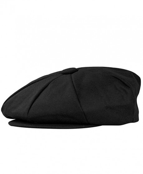 Big Apple Newsboy the Great Gatsby 8 Panel Steampunk Wool Hat Cap Moss - Black