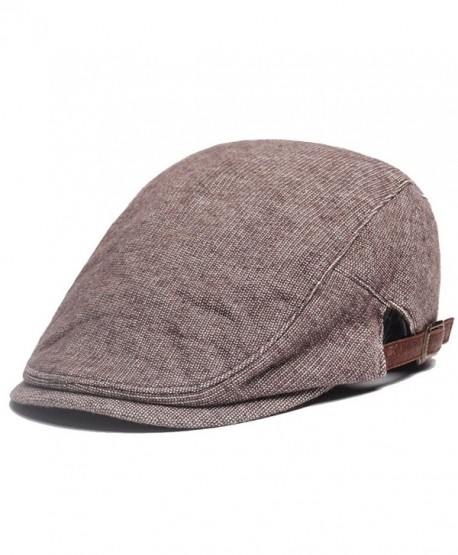 Flat IVY Cap Men Gentlemens Autumn Winter Plain Jeff Driving Caps multicolored - Brown