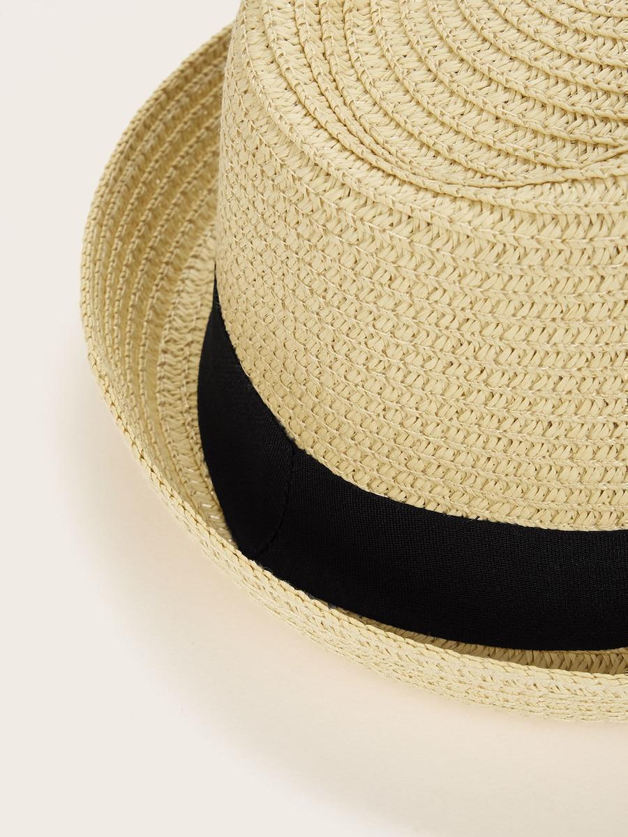 Men Coconut Tree Embroidery Fedora