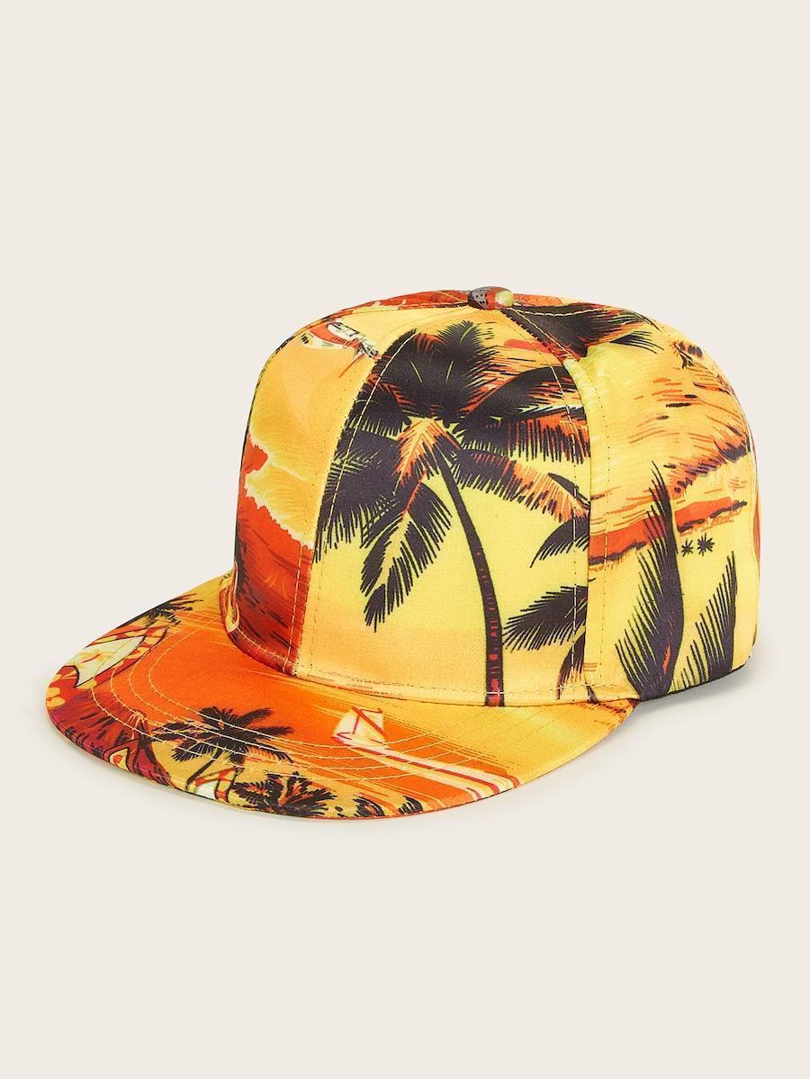 Men Tropical Pattern Baseball Cap