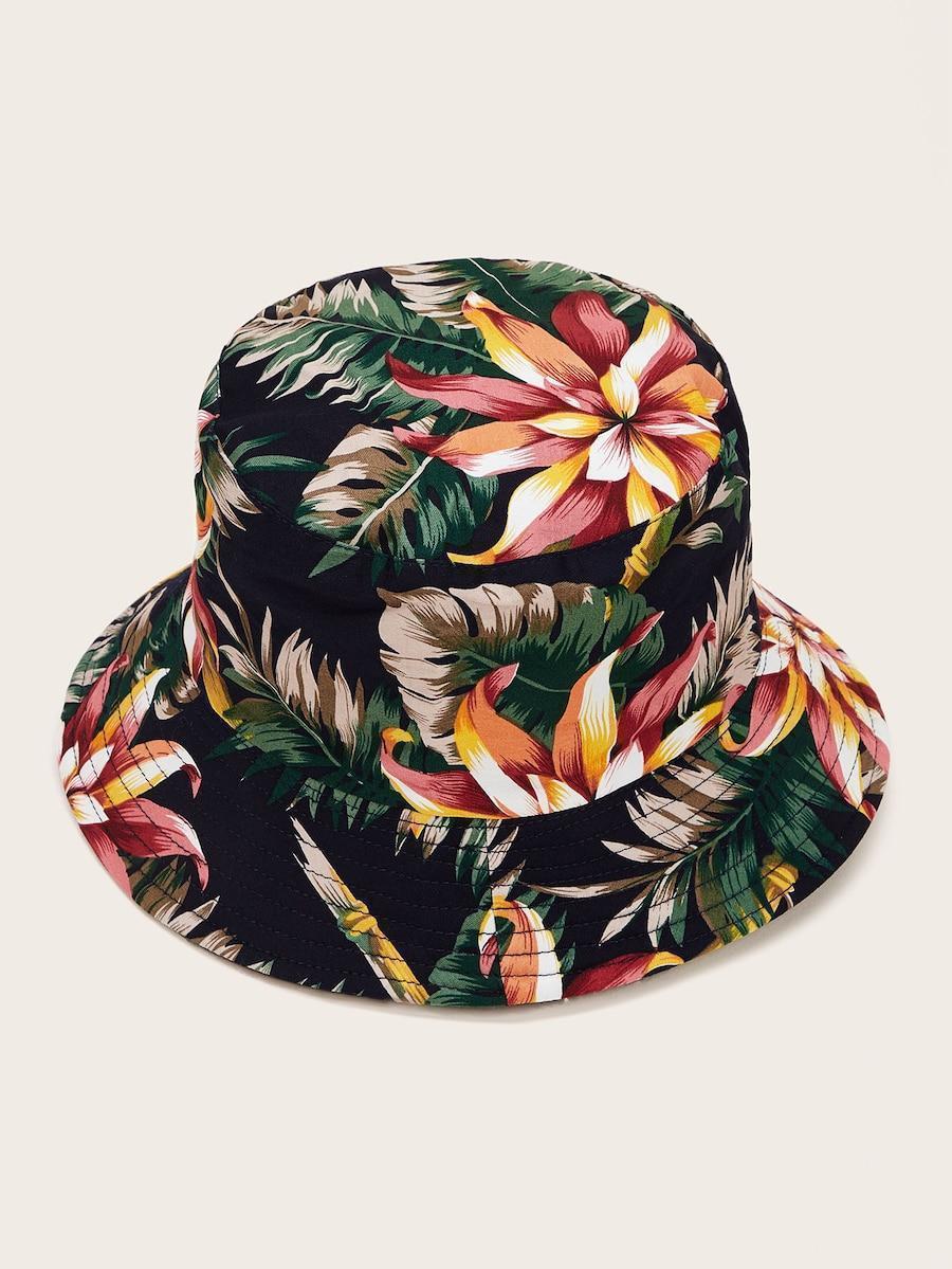 Men Floral Pattern Bucket Hat