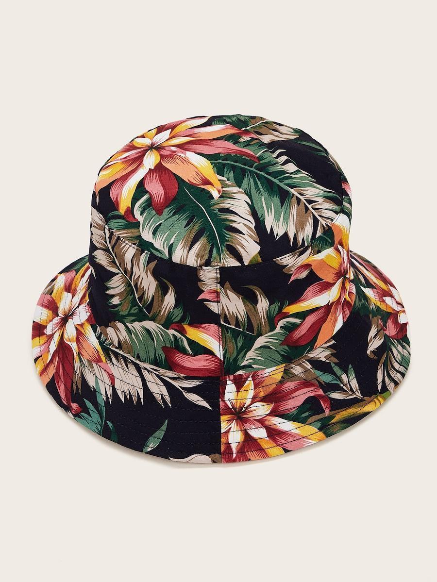 Men Floral Pattern Bucket Hat