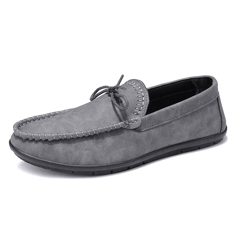 Men Pure Color Soft Sole Flat Slip On Casual Loafers