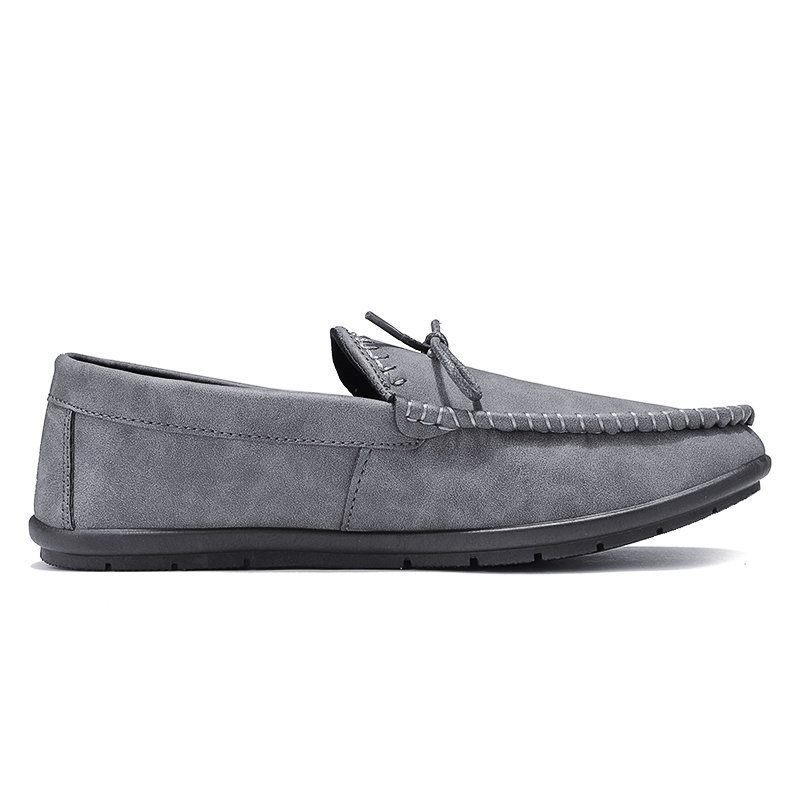 Men Pure Color Soft Sole Flat Slip On Casual Loafers