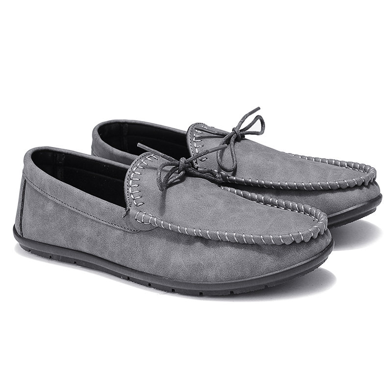 Men Pure Color Soft Sole Flat Slip On Casual Loafers