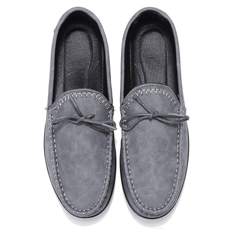 Men Pure Color Soft Sole Flat Slip On Casual Loafers