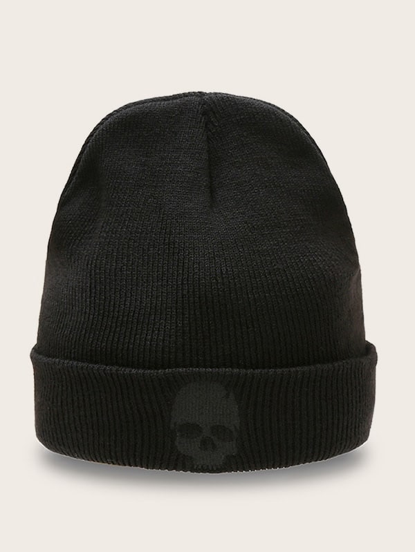 Men Skull Pattern Beanie Hat