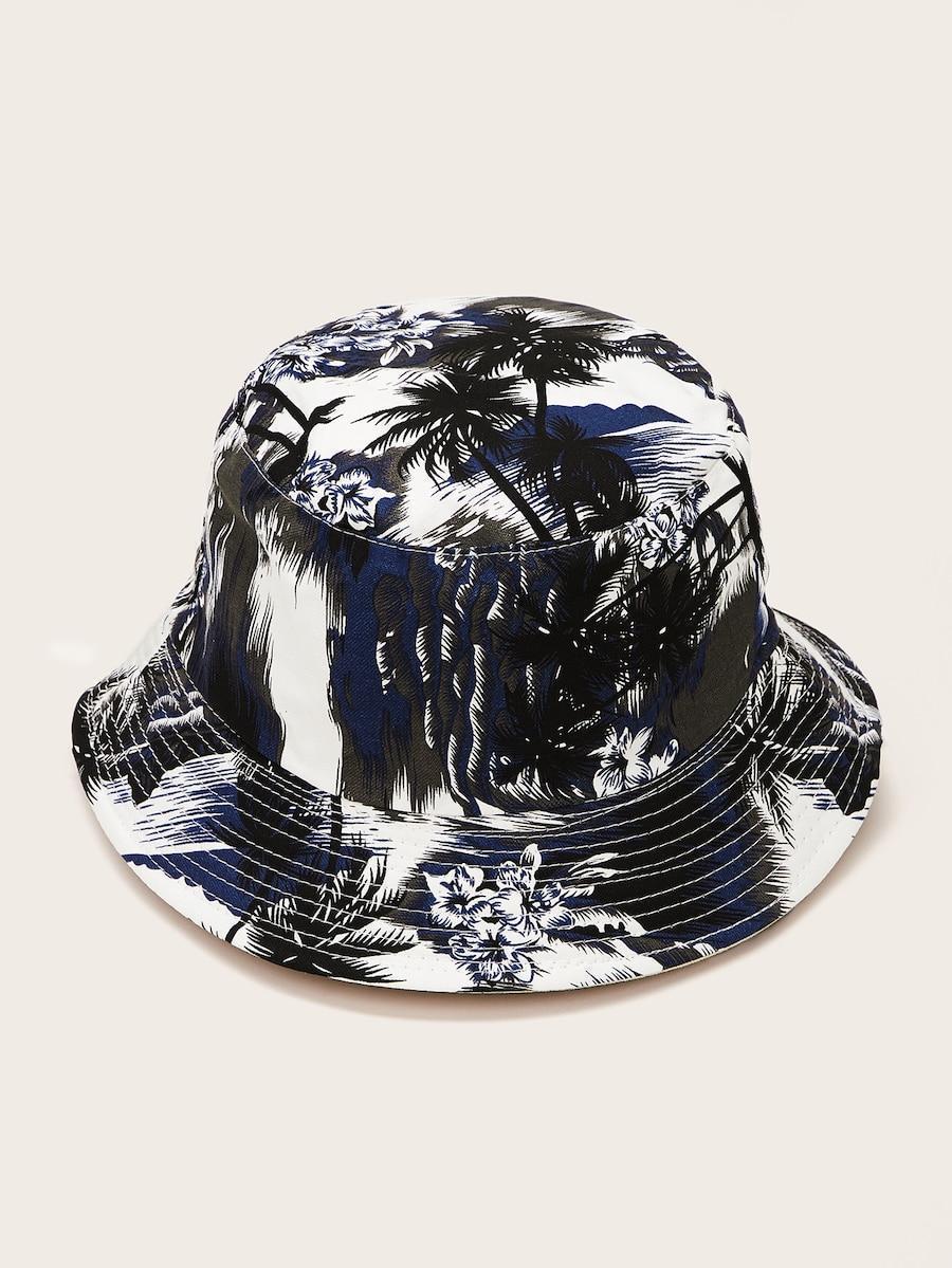 Men Tropical Pattern Bucket Hat