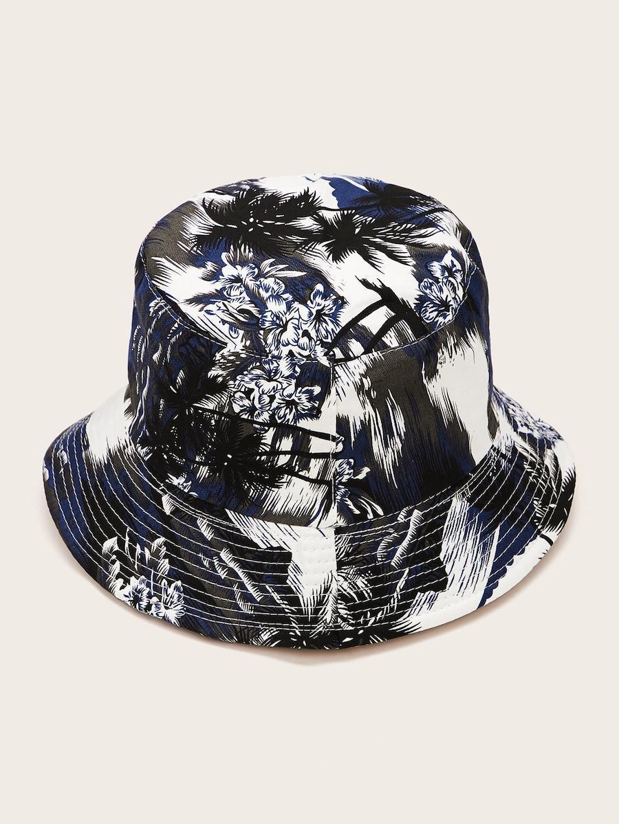 Men Tropical Pattern Bucket Hat