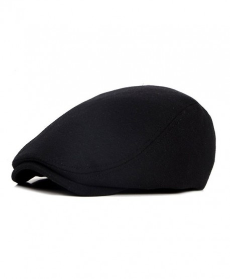 Retro Unisex Golf IVY Driving Beret newsboy Cabbie Caps Hats For Men - Black