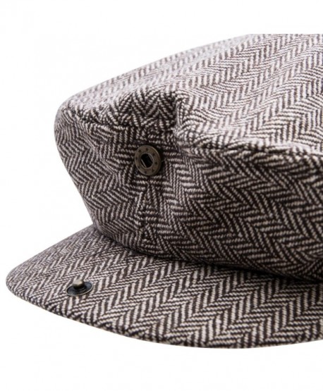 Men's Big and Tall IVY Cap Tweed Herringbone newsboy In Black and Beige - Tweed Camel