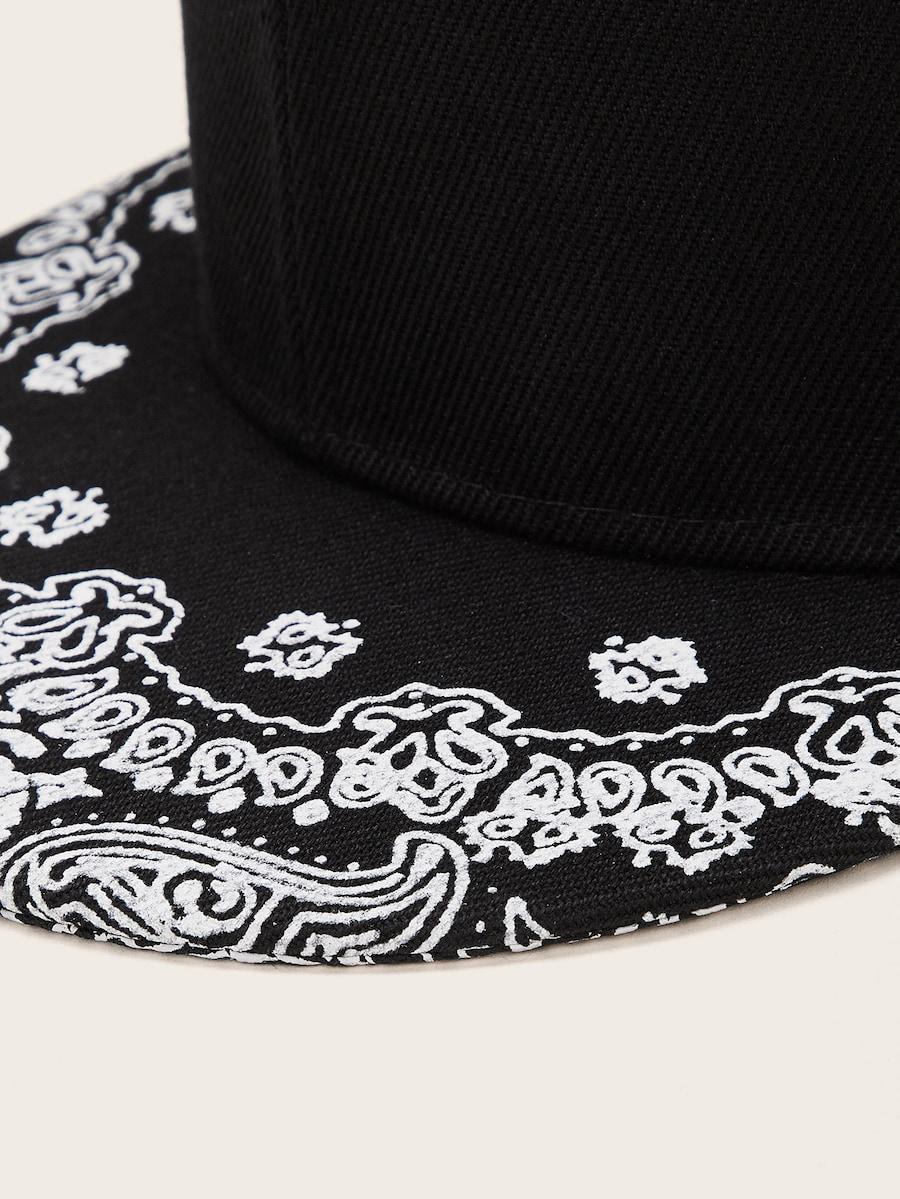 Men Cashew Pattern Snap Cap